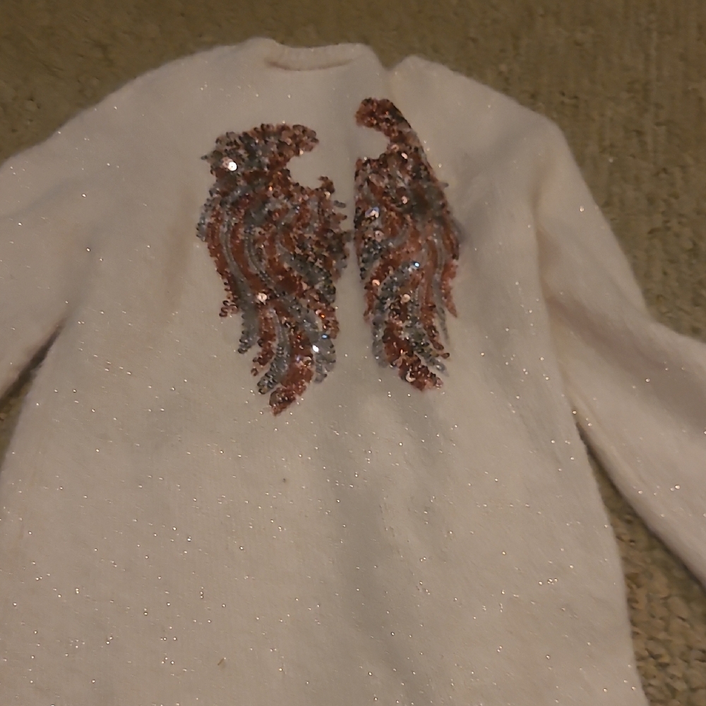 one 5 one White Sweater with Sequin Design